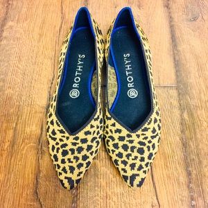 Rothy’s “the Point” leopard slip on shoe